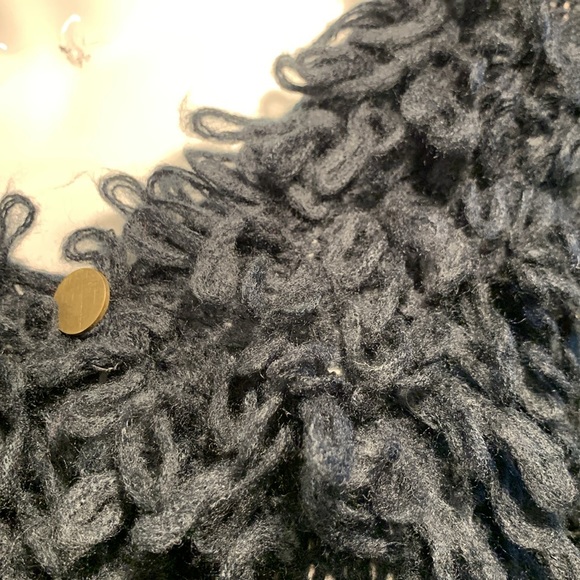 HANDKNIT BLACK LOOPS SWEATER CARDIGAN V NECK SCHIAPARELLI - Picture 4 of 16